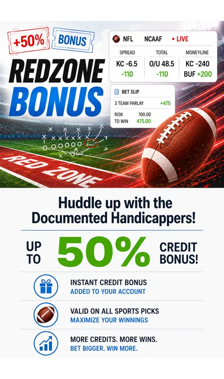 Redzone Bonus: football picks credit bonus